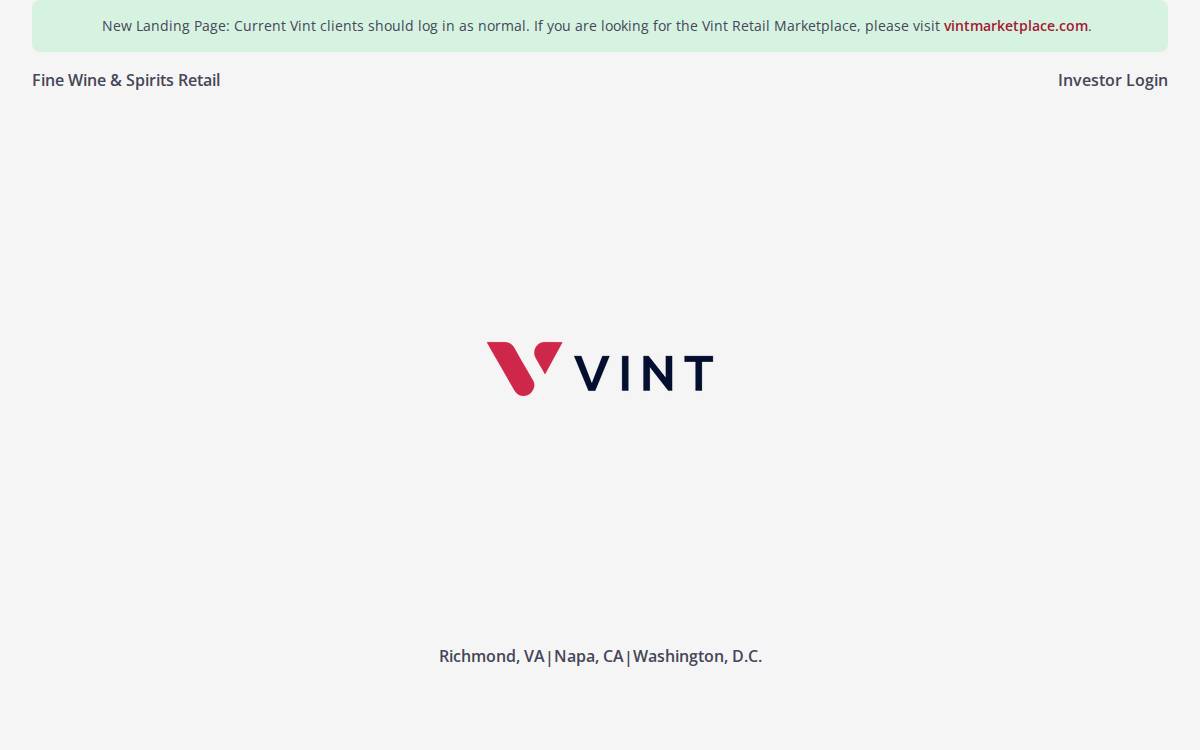 Vint website preview