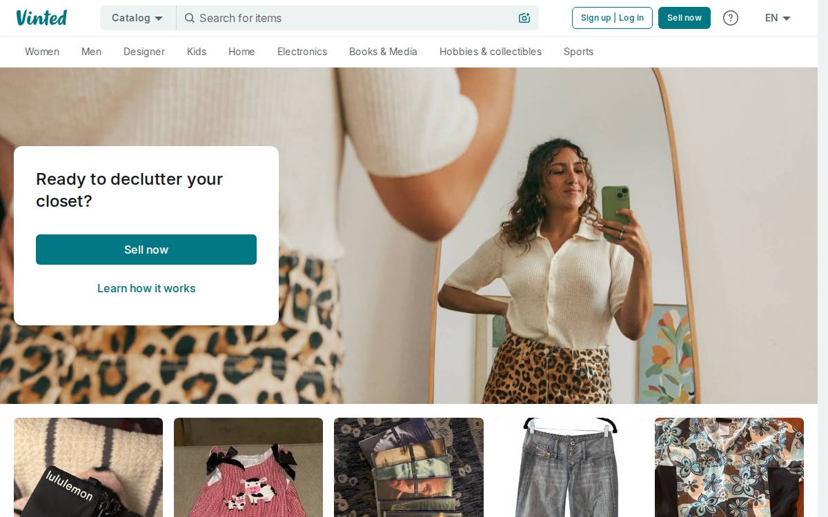 Vinted website preview