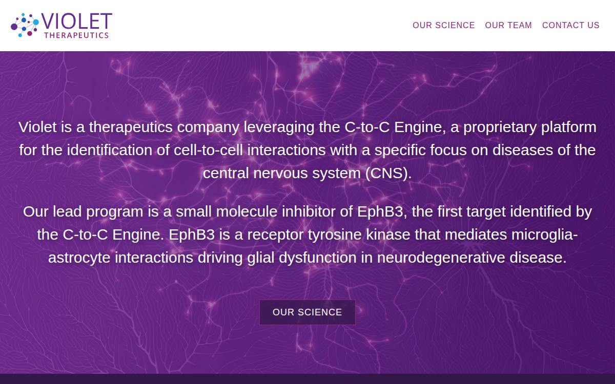 Violet Therapeutics, Inc. website preview