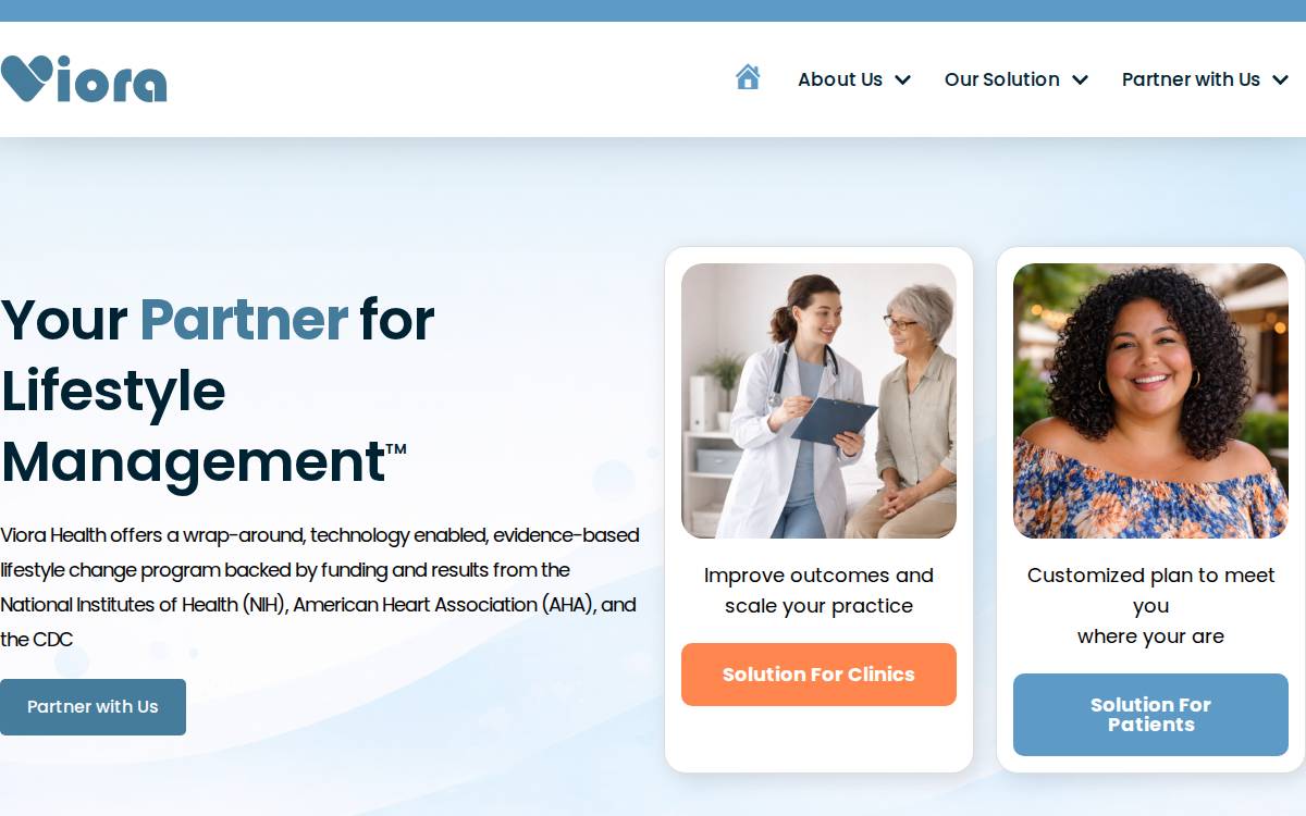 Viorahealth website preview
