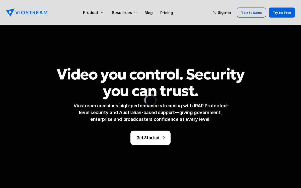 Viostream website preview