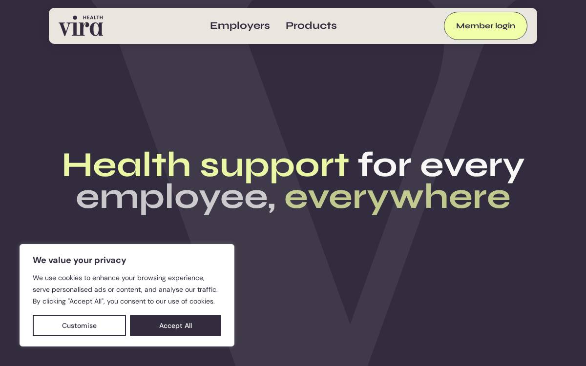 Vira Health website preview
