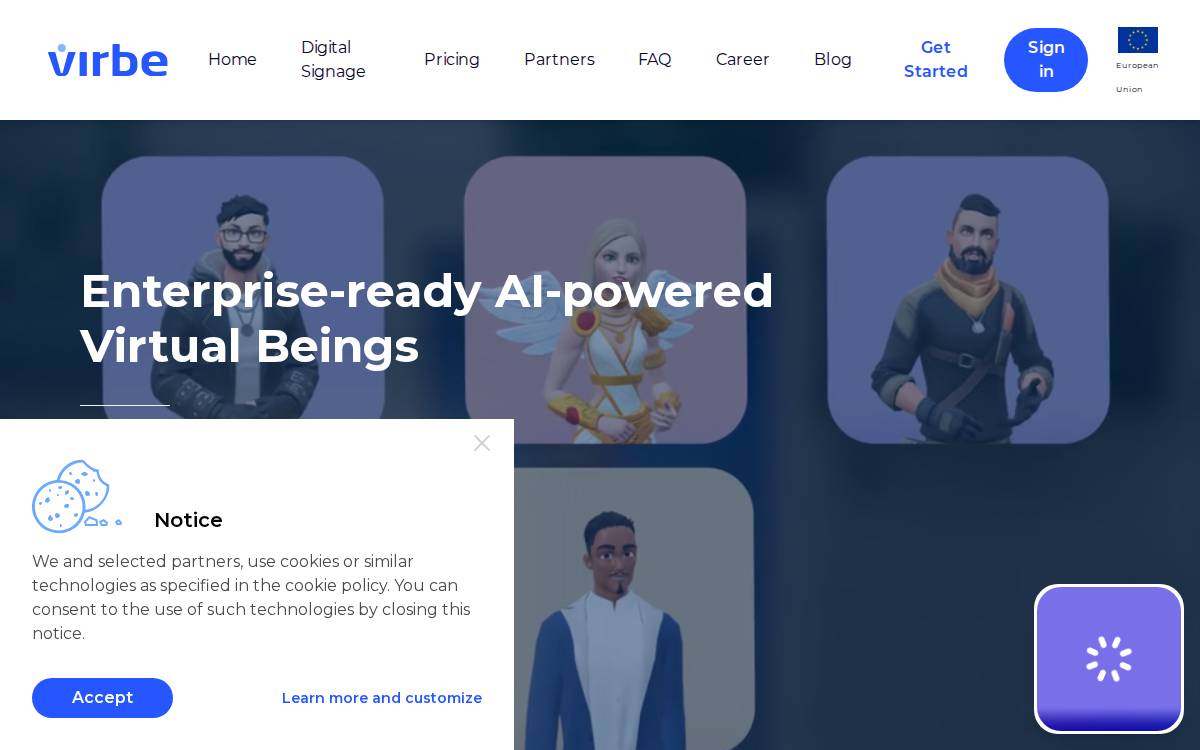 Virbe website preview
