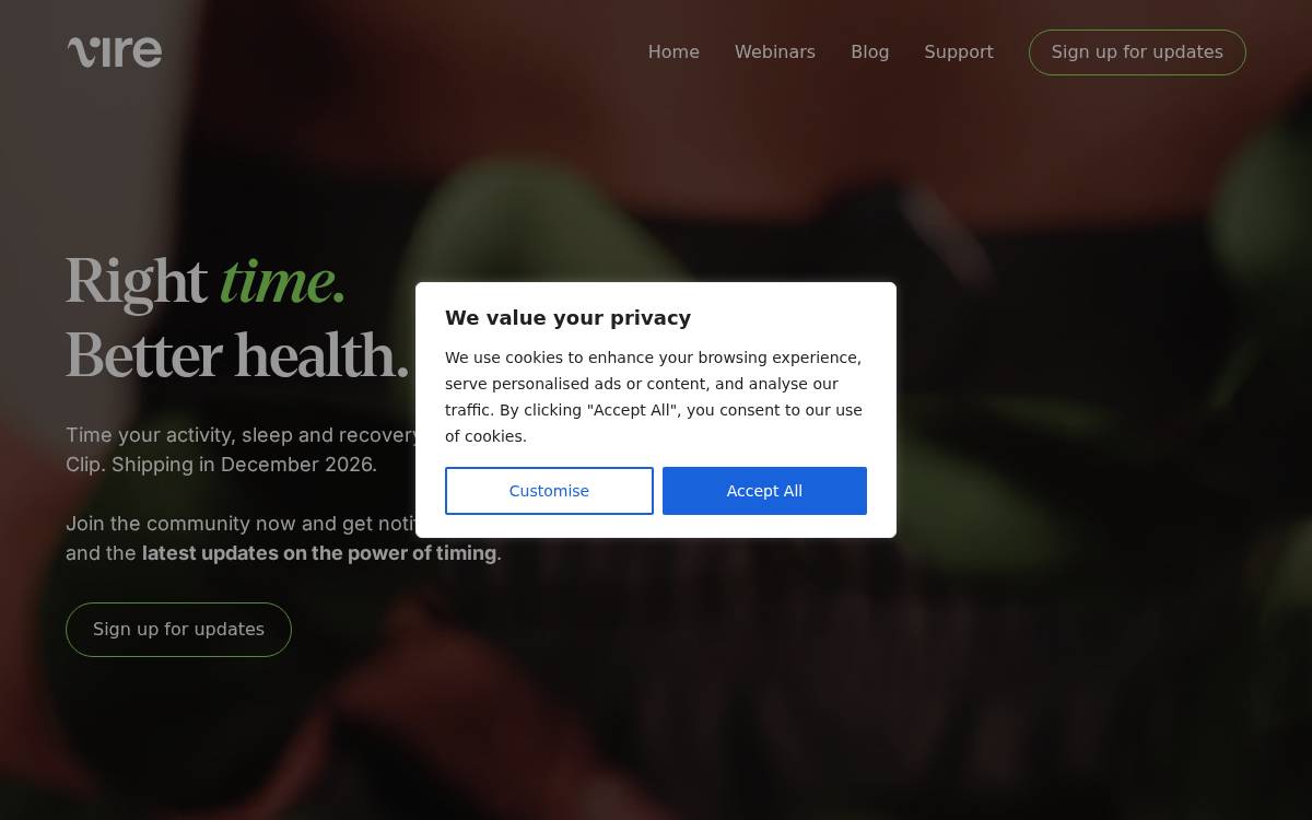 Virehealth website preview