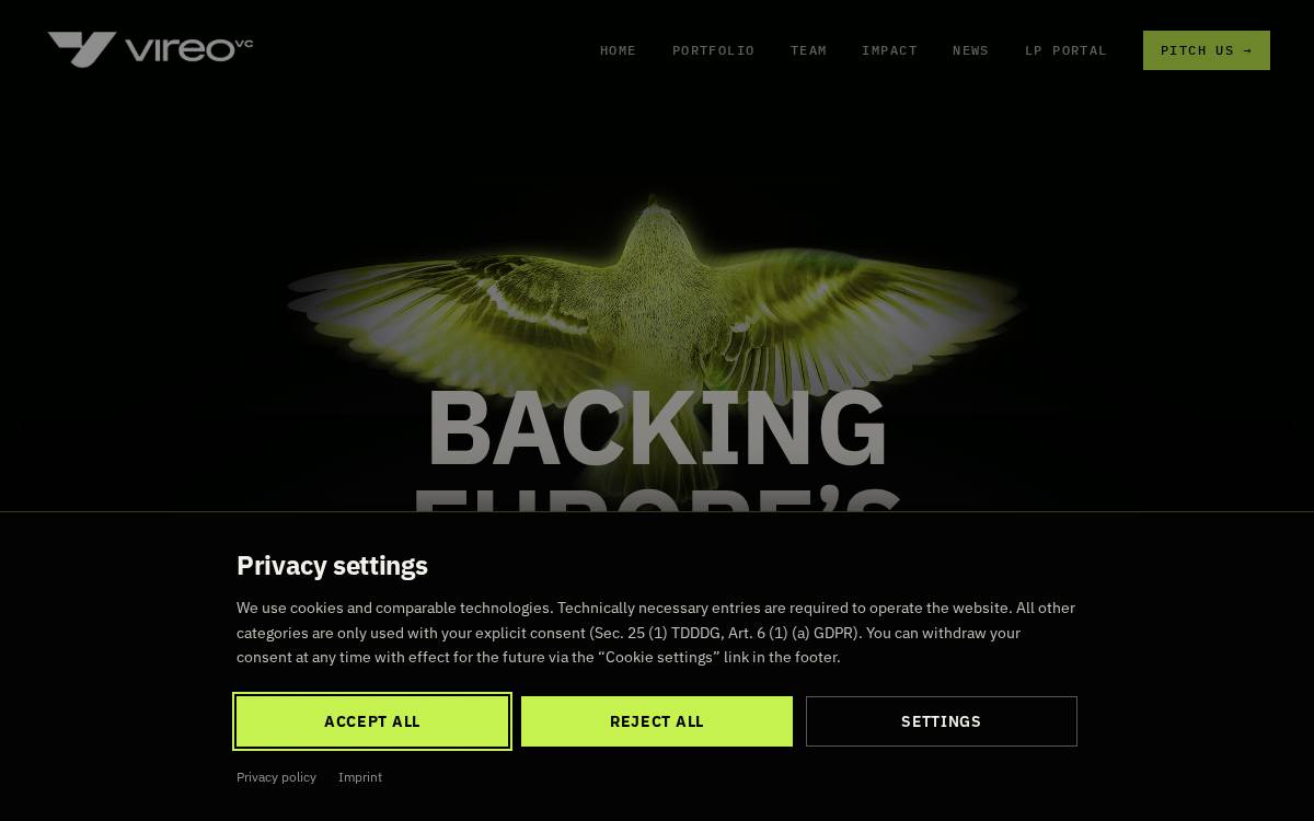 Vireo Ventures website preview