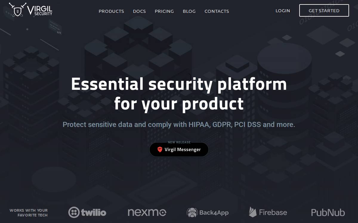 Virgil Security website preview