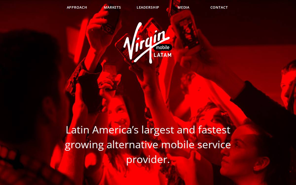 Virgin Mobile Latin America website preview