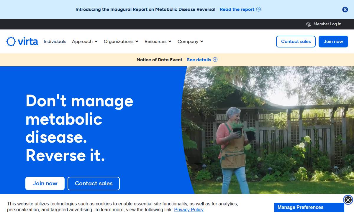 Virta Health website preview