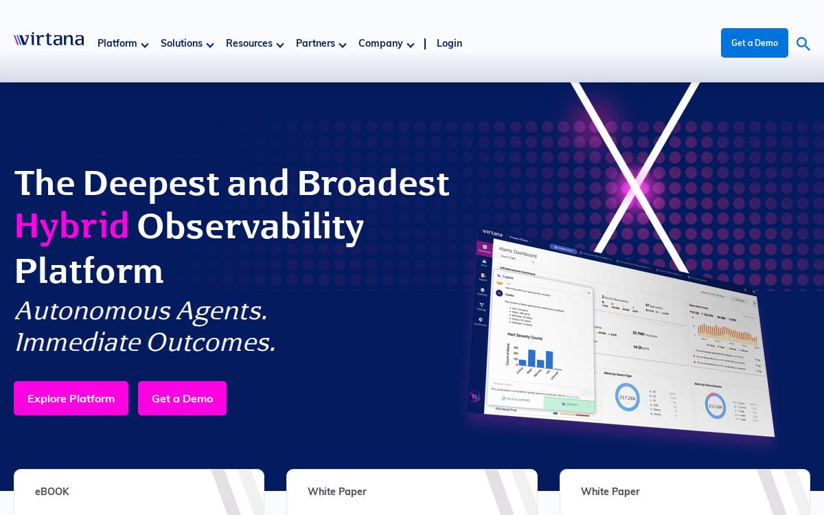 Virtana website preview
