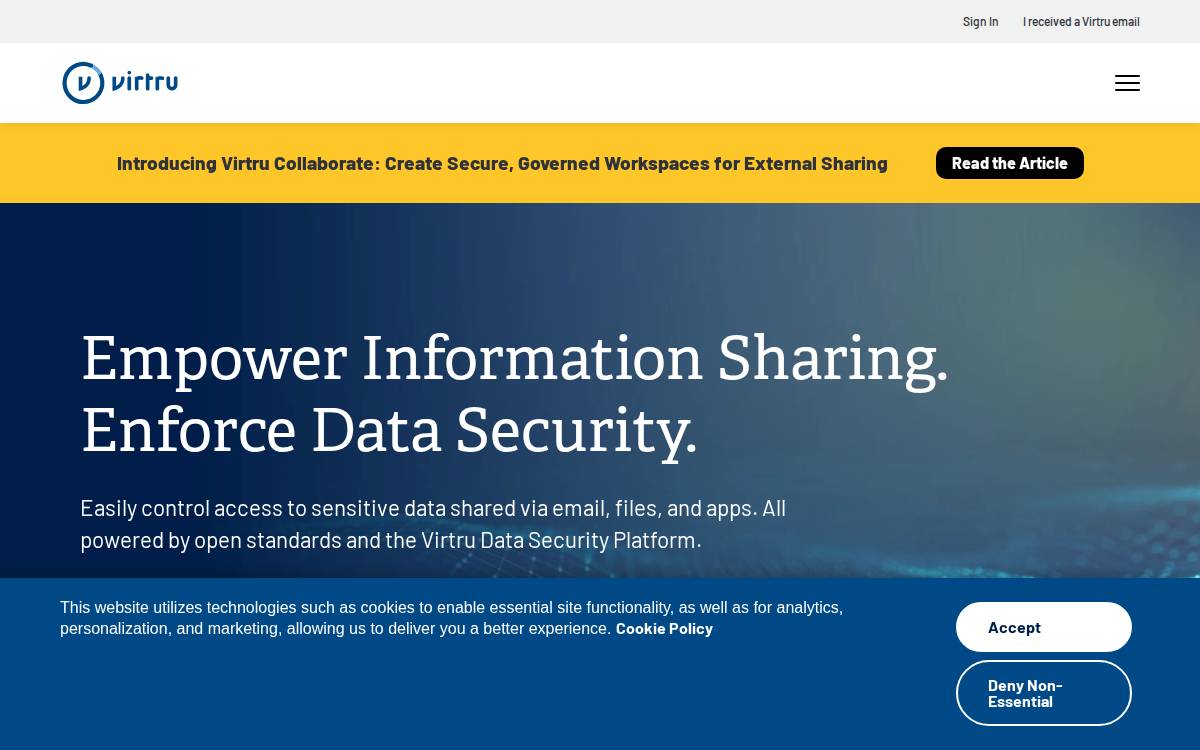 Virtru website preview