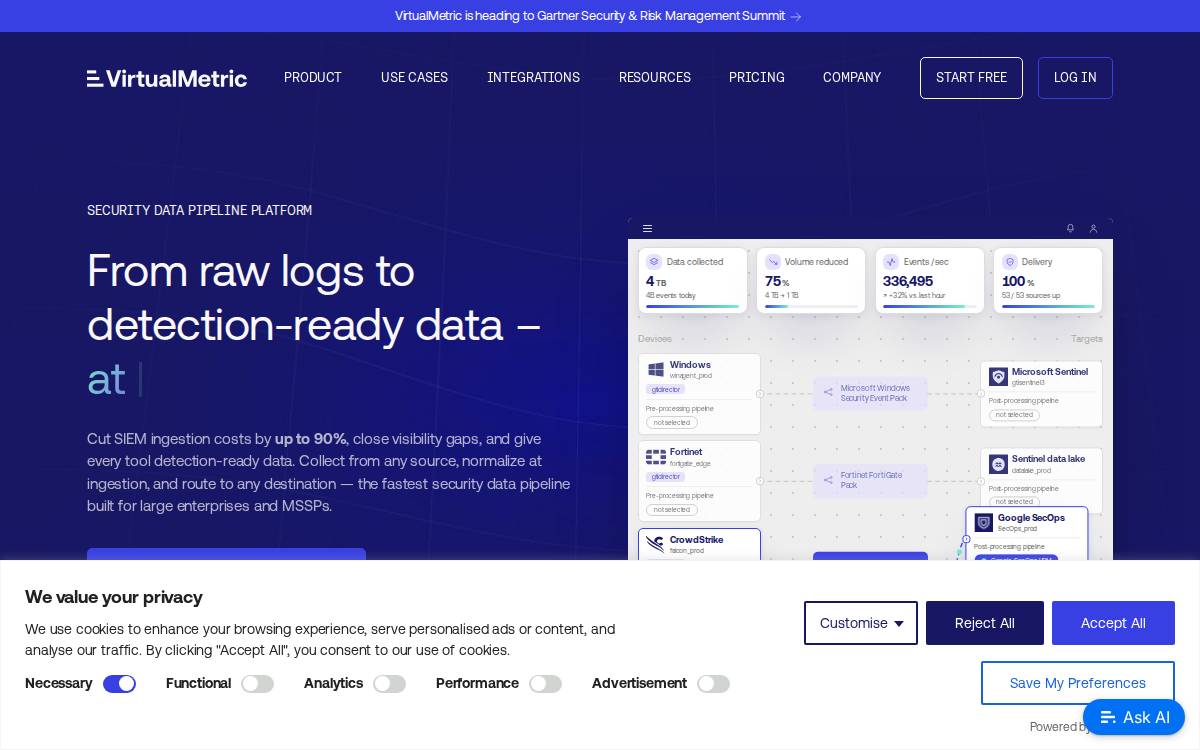 Virtualmetric website preview