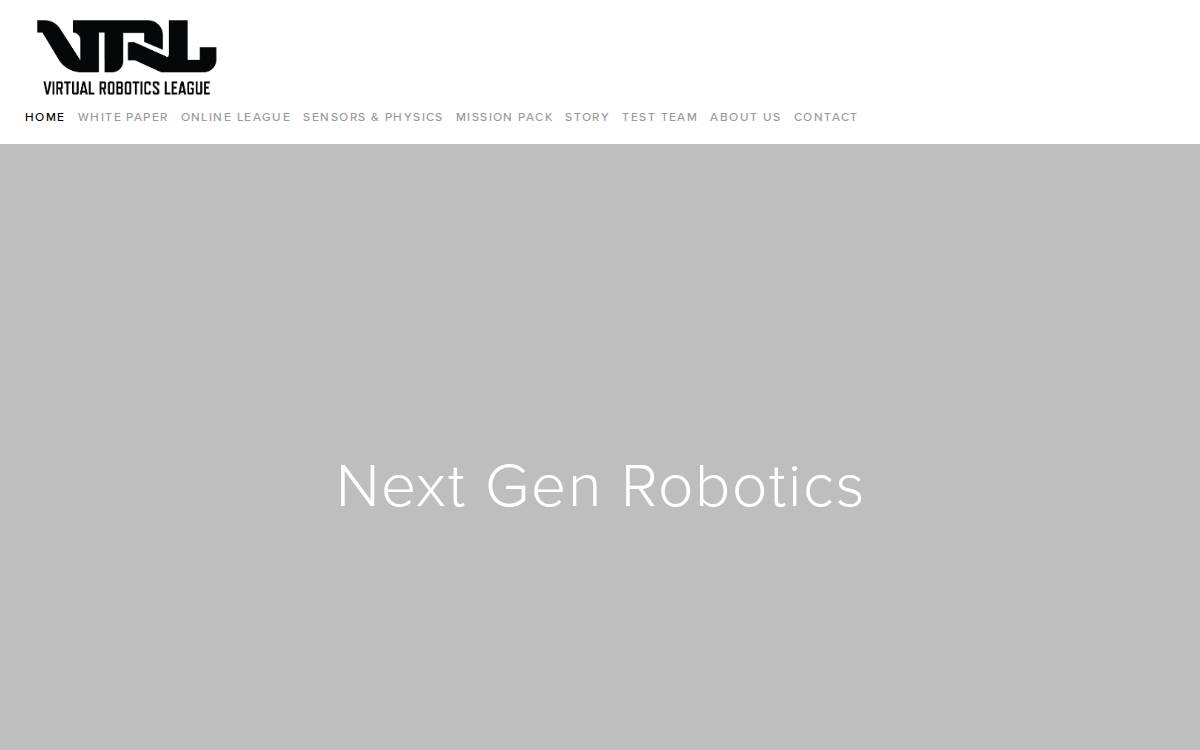 Virtualroboticsleague website preview