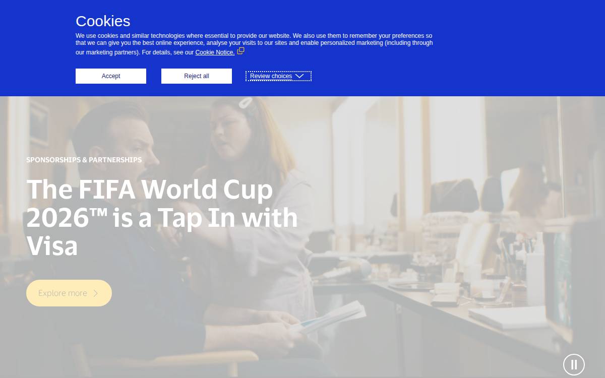 Visa website preview