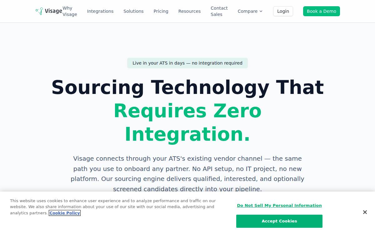 Visage website preview