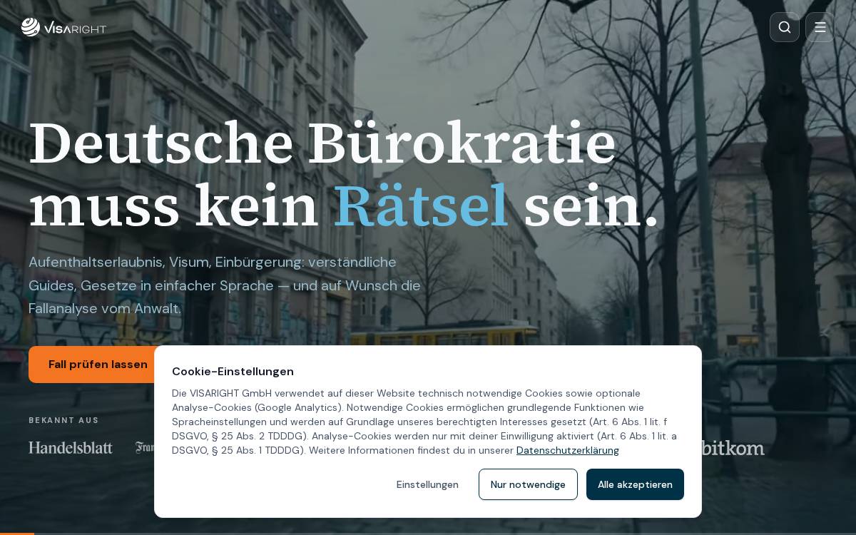 Visaright Gmbh website preview