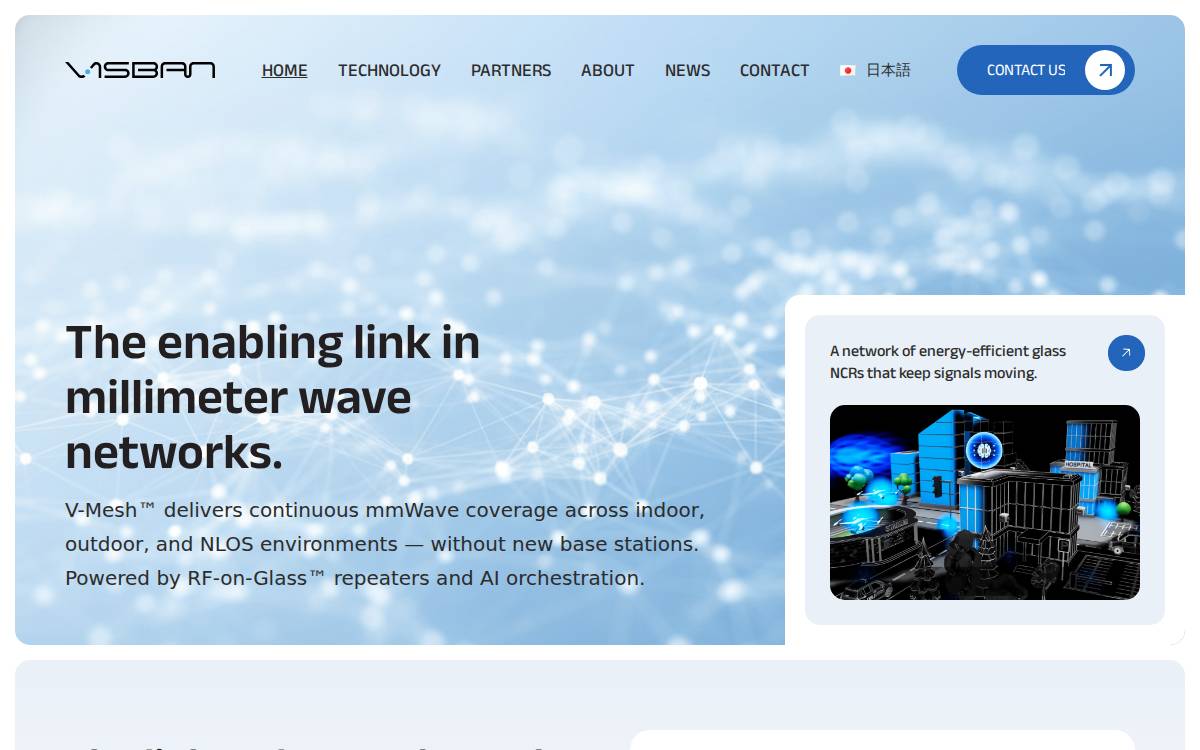 Visban Developing AI-driven millimeter-wave net website preview