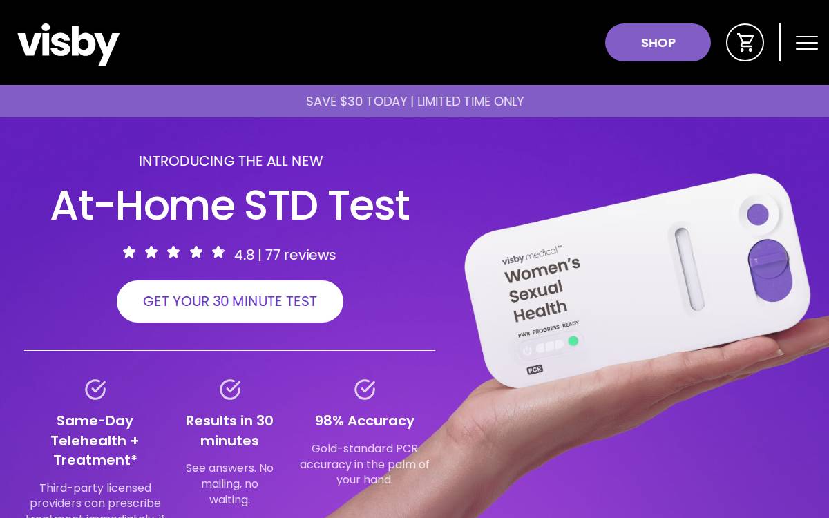 Visby Medical website preview