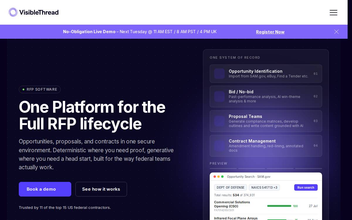 Visiblethread website preview