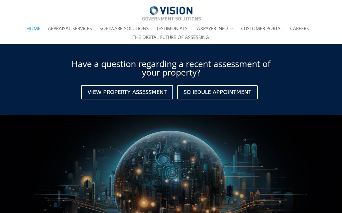 Vision Government Solutions website preview