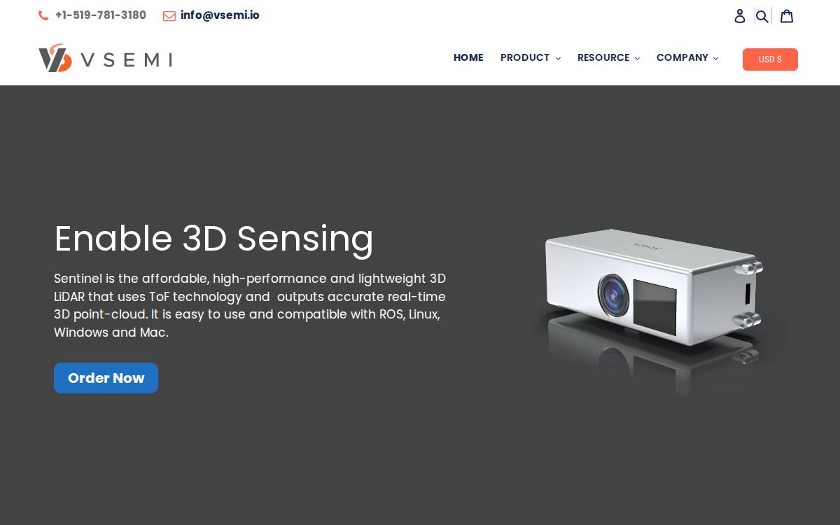 Visionary Semiconductor Inc. website preview