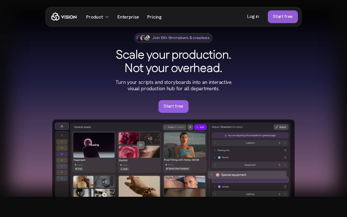 Vision Cinex website preview