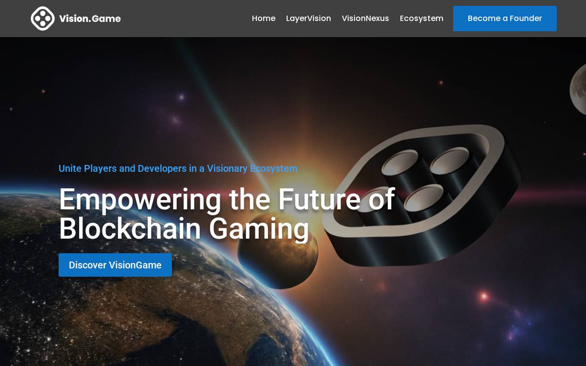 VisionGame website preview