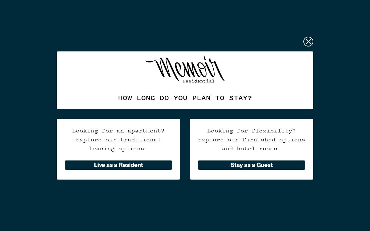 Memoir Residential website preview