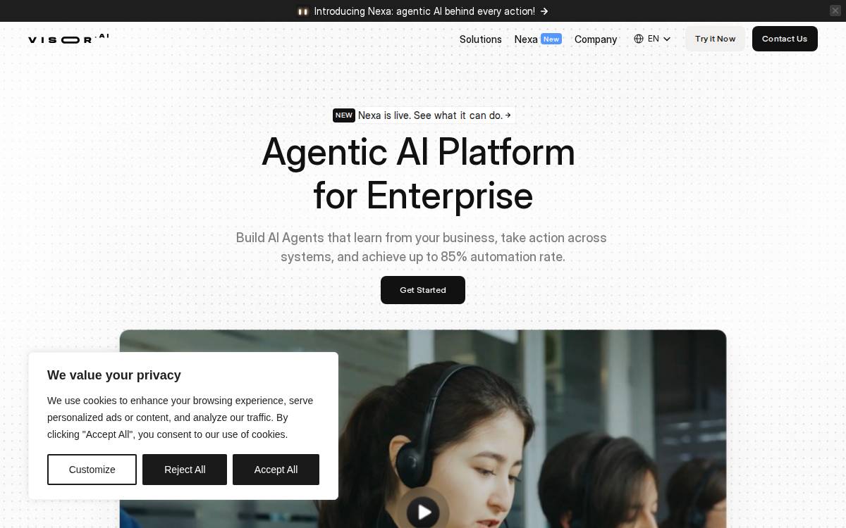 Visor website preview