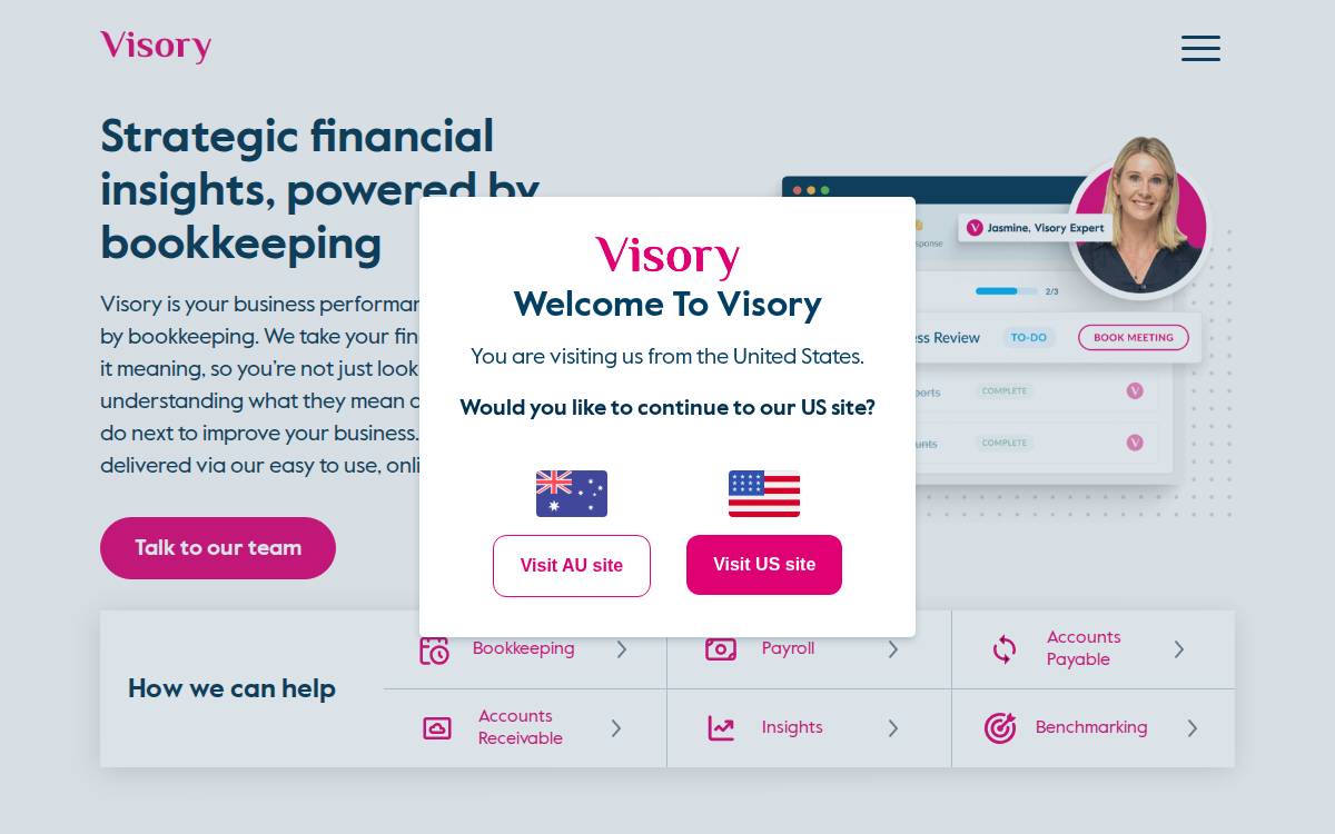 Visory website preview