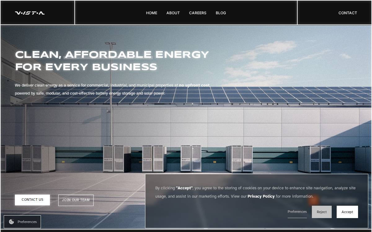 Vista Power website preview