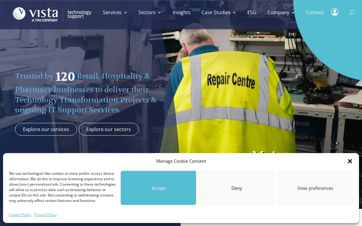 Vista Technology Support website preview