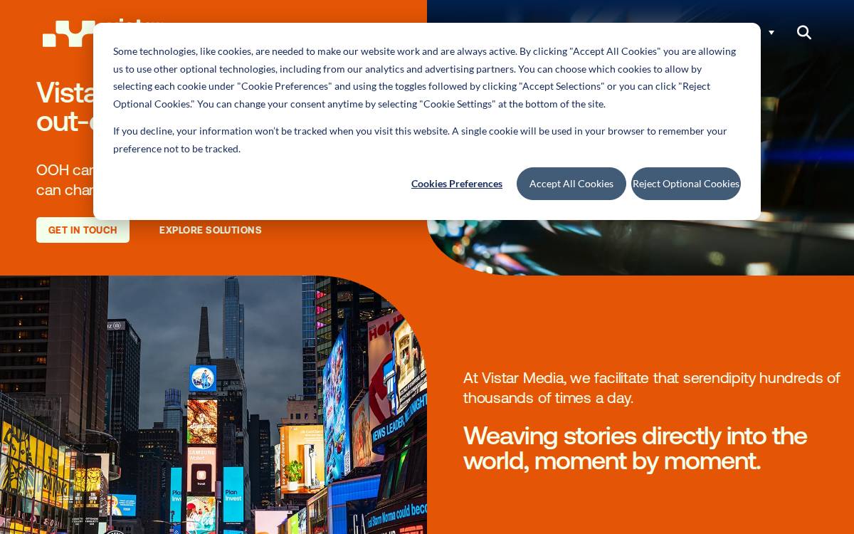 Vistar Media website preview