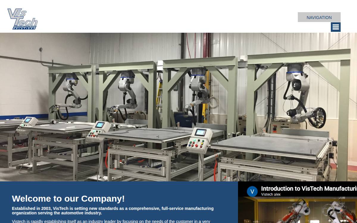 Vistechmfg website preview