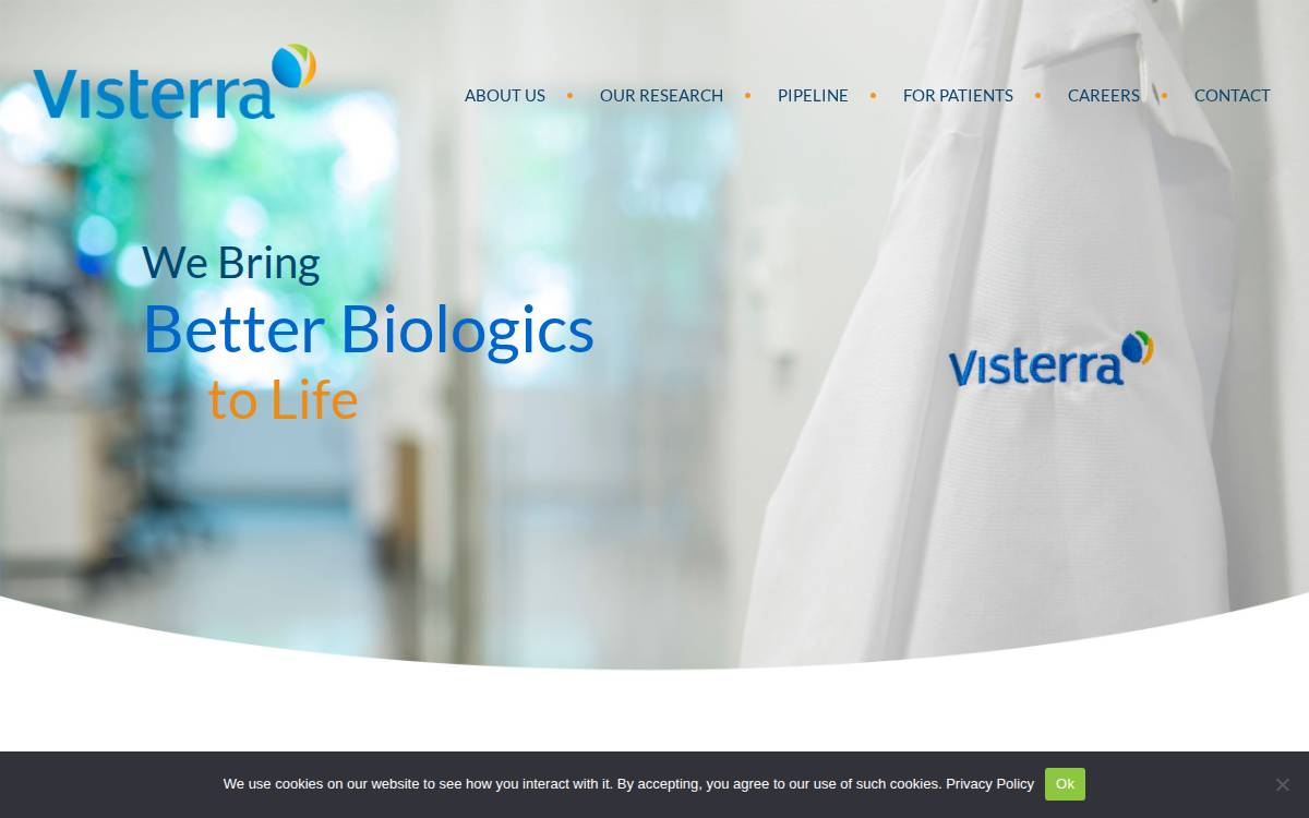 VISTERRA, INC. website preview