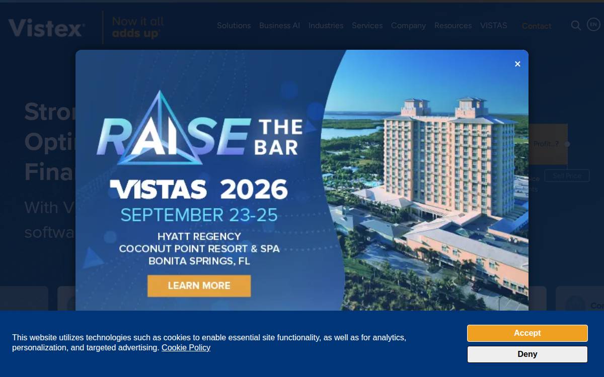 Vistex website preview