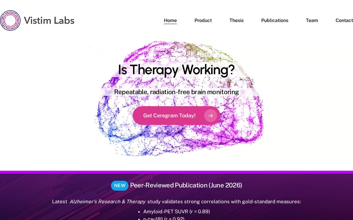 Vistim Labs website preview
