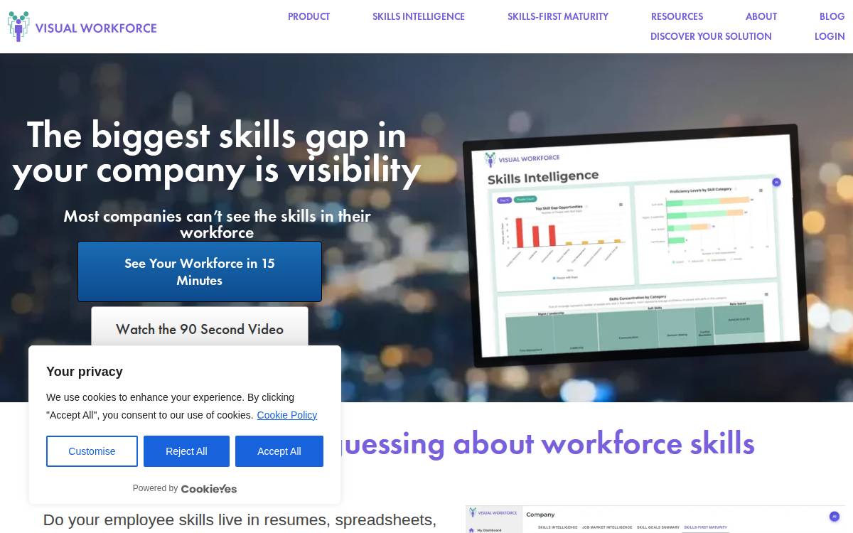 Visual Workforce website preview