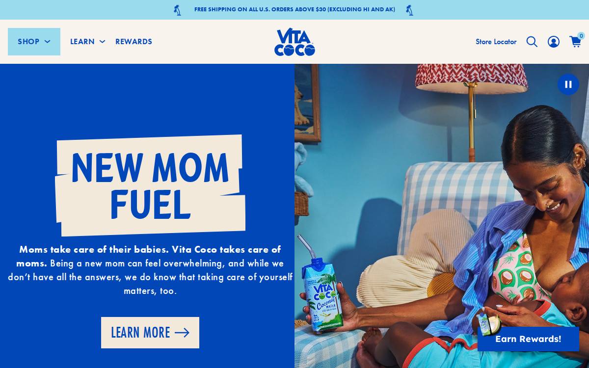 Vita Coco website preview