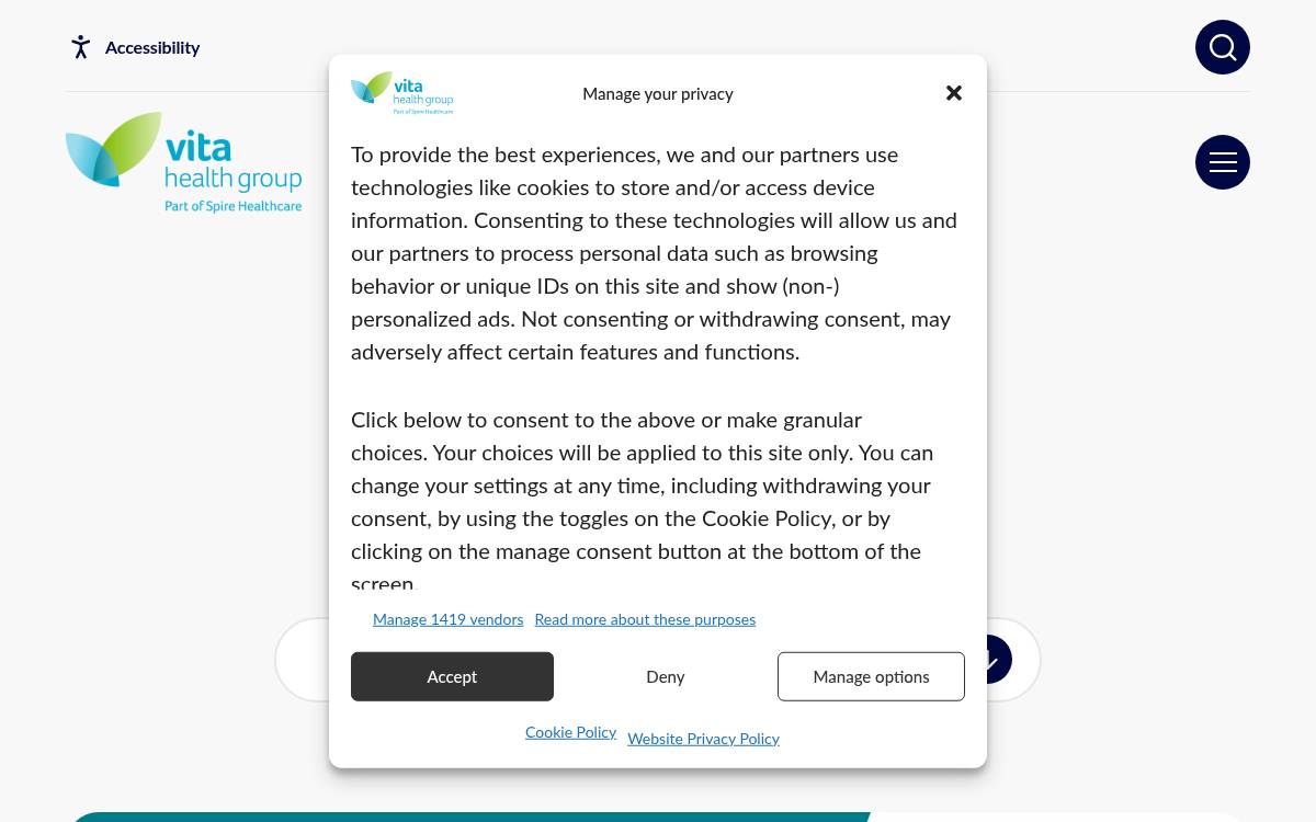 Vita Health Group website preview