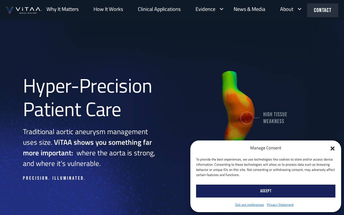 ViTAA Medical Solutions website preview