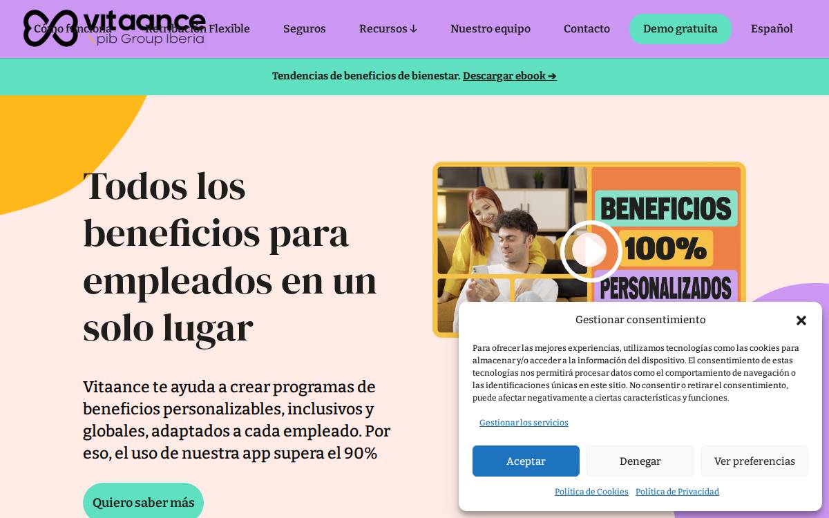 Vitaance website preview
