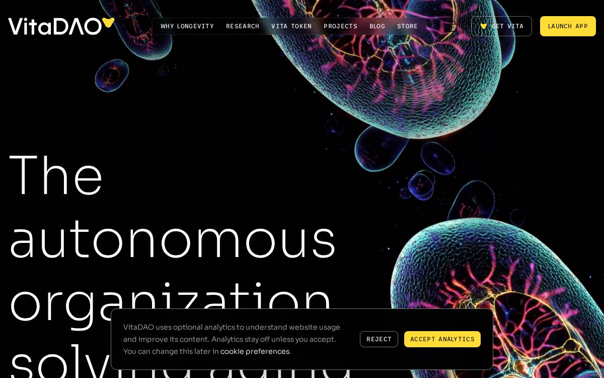 VitaDAO Private website preview