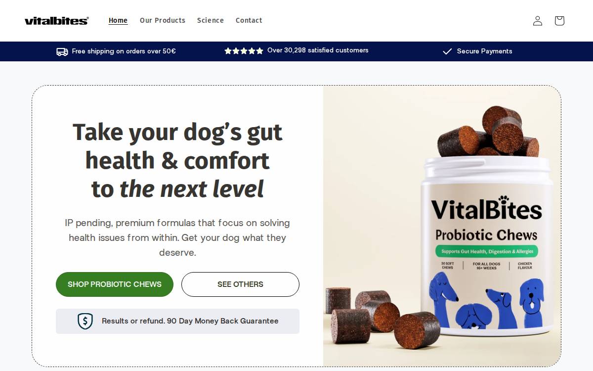 Vital Bites website preview