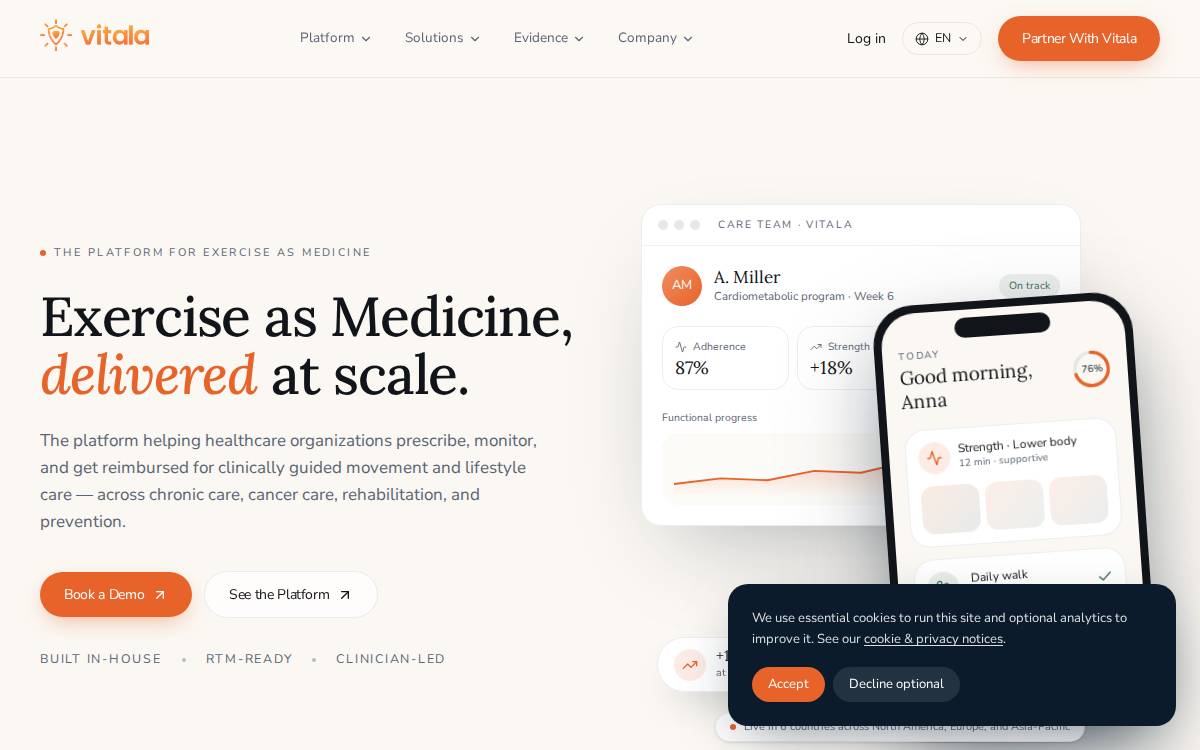 Vitala website preview