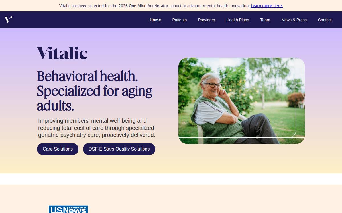 Vitalichealth website preview