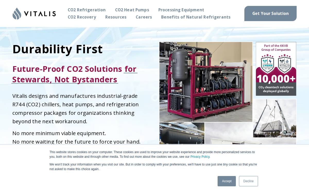 Vitalis Extraction Technology website preview
