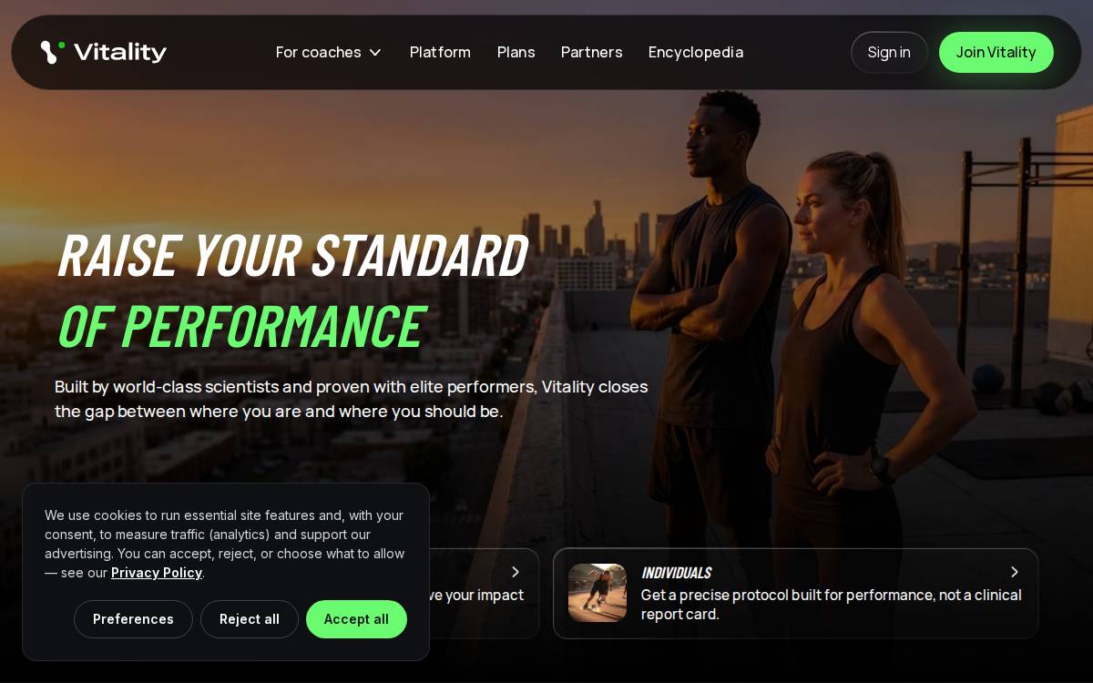 Vitalityblueprint website preview