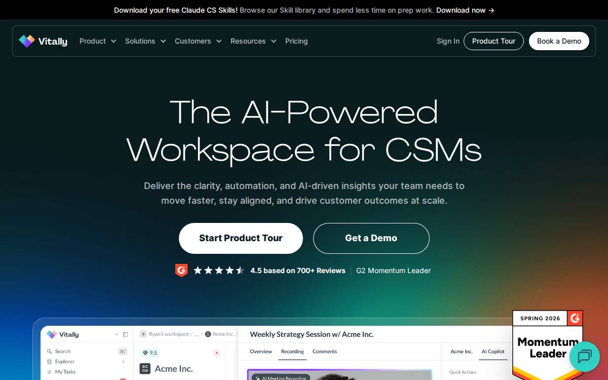 Vitally website preview