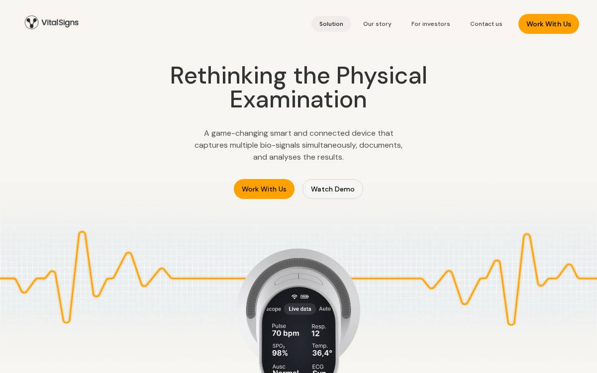 VitalSigns website preview