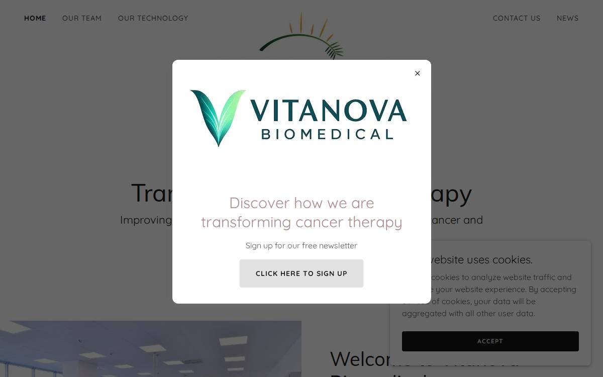 Vitanova Biomedical website preview